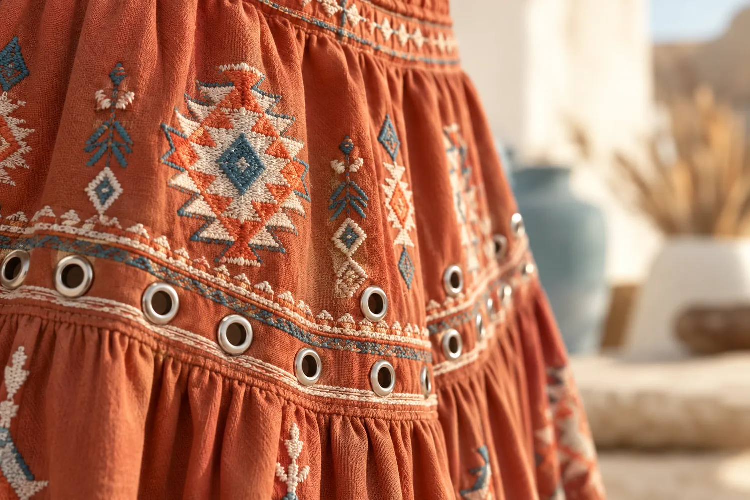 Savanna Jane southwestern embroidery and grommet details at Jersey Cove Shop