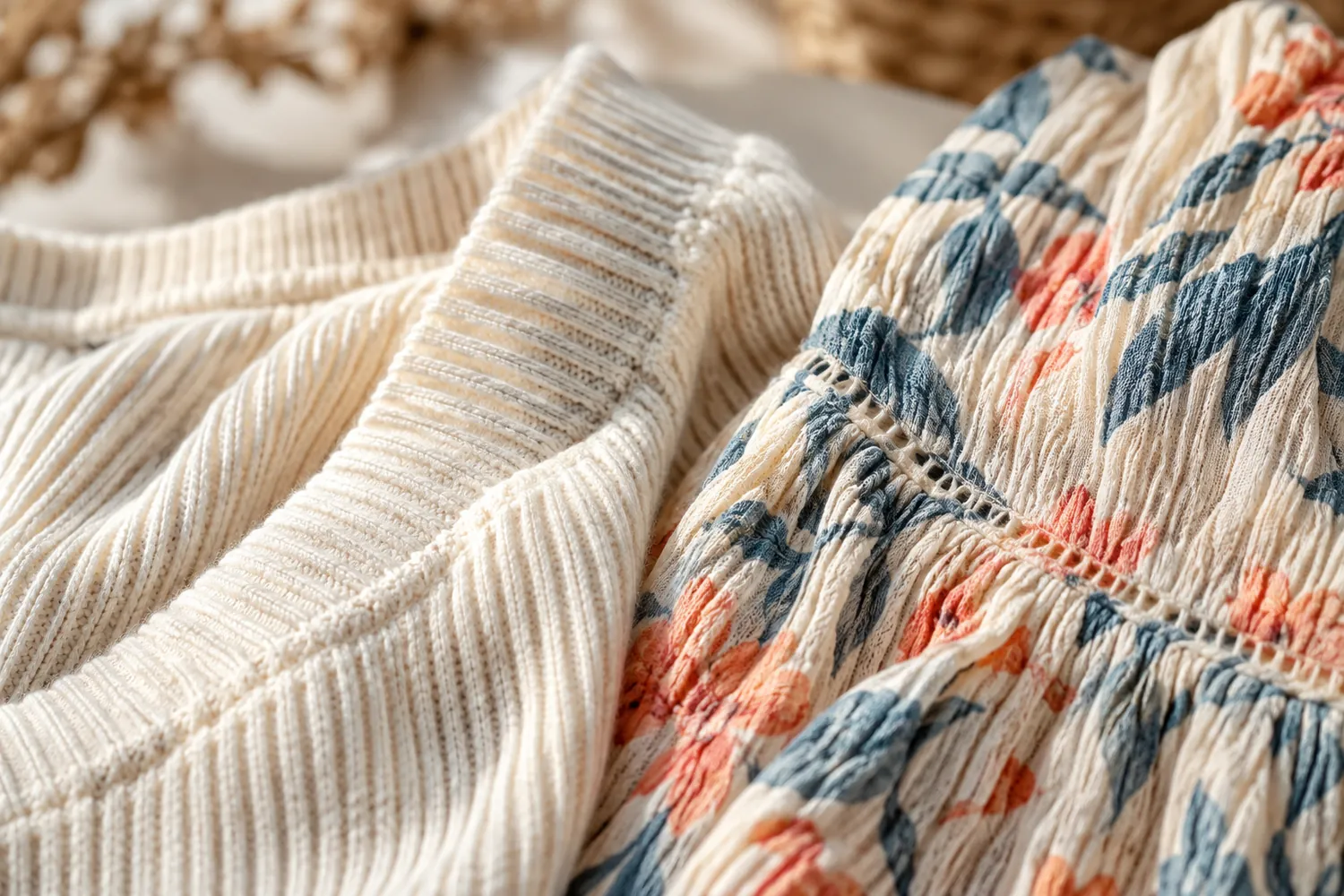 Zenana rib and woven airflow set fabric details at Jersey Cove Shop