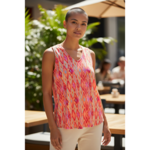 Dear Scarlett - Geometric Diamond Sleeveless Tank - Medium