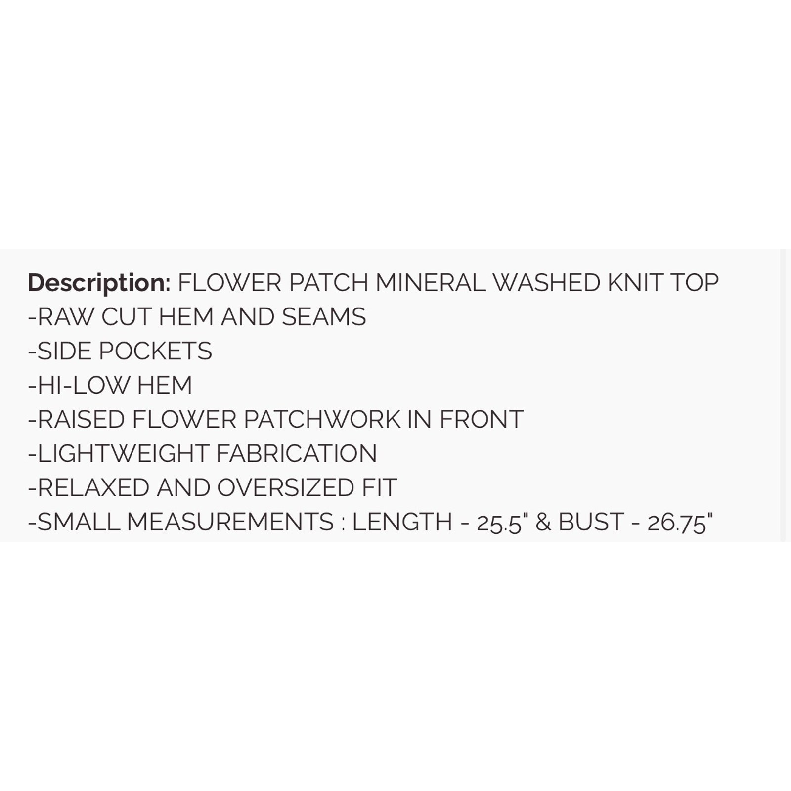 Easel - Flower Patch Mineral Washed Knit Top - Large - Image 6