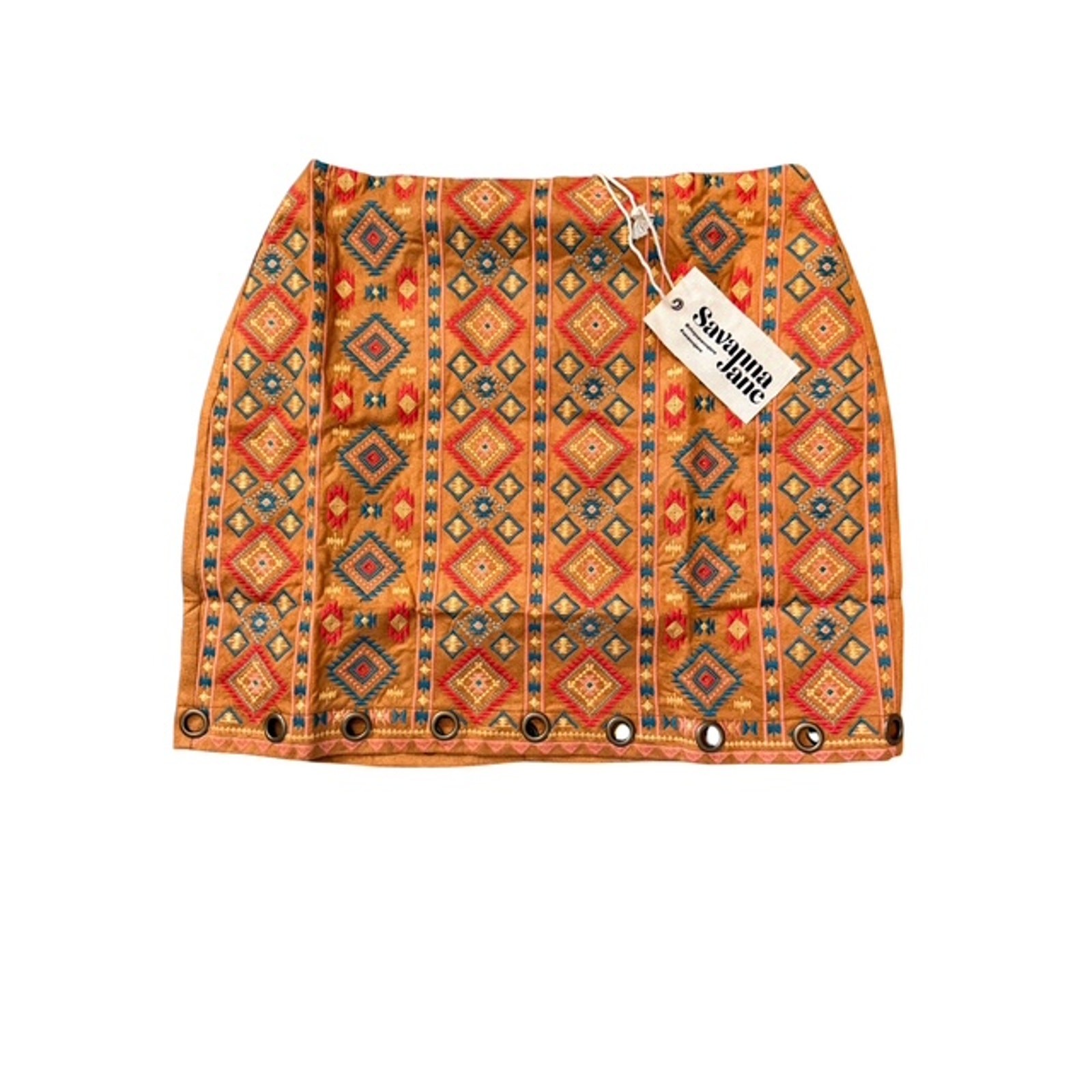Savanna Jane - Southwestern Mini Skirt with Grommets - Medium - Image 5