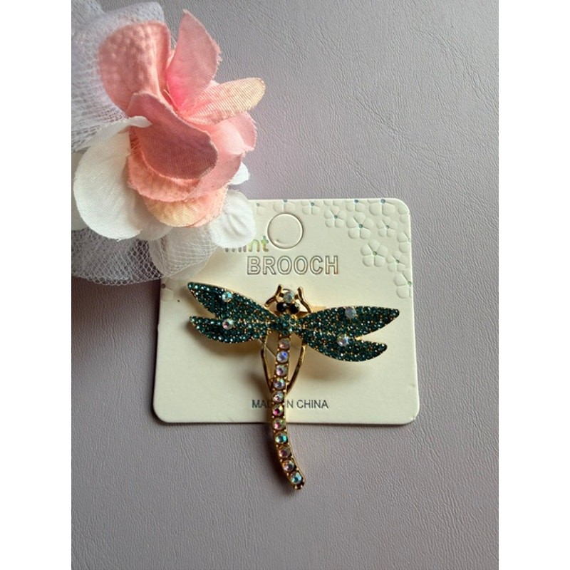 Sea Glass Glow Dragonfly Brooch