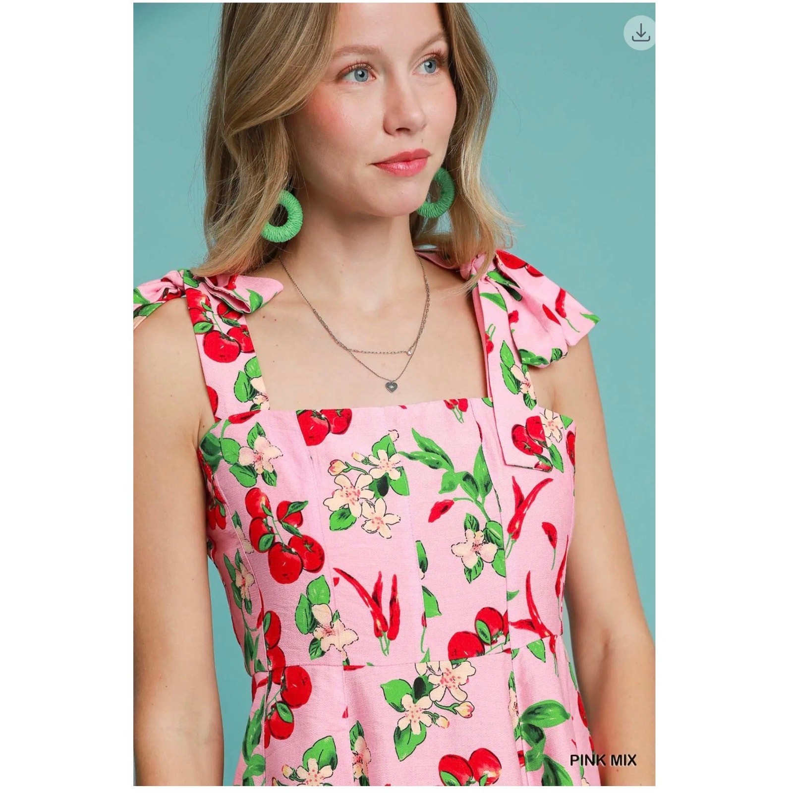 Umgee - Cherry Mixed Mini Dress - Large - Image 3