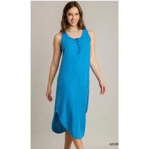 Umgee - Mineral Wash High Low Hem Midi Dress - Large