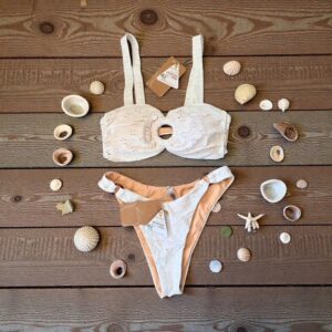 Berlook - White Eyelet Bikini Set - Small