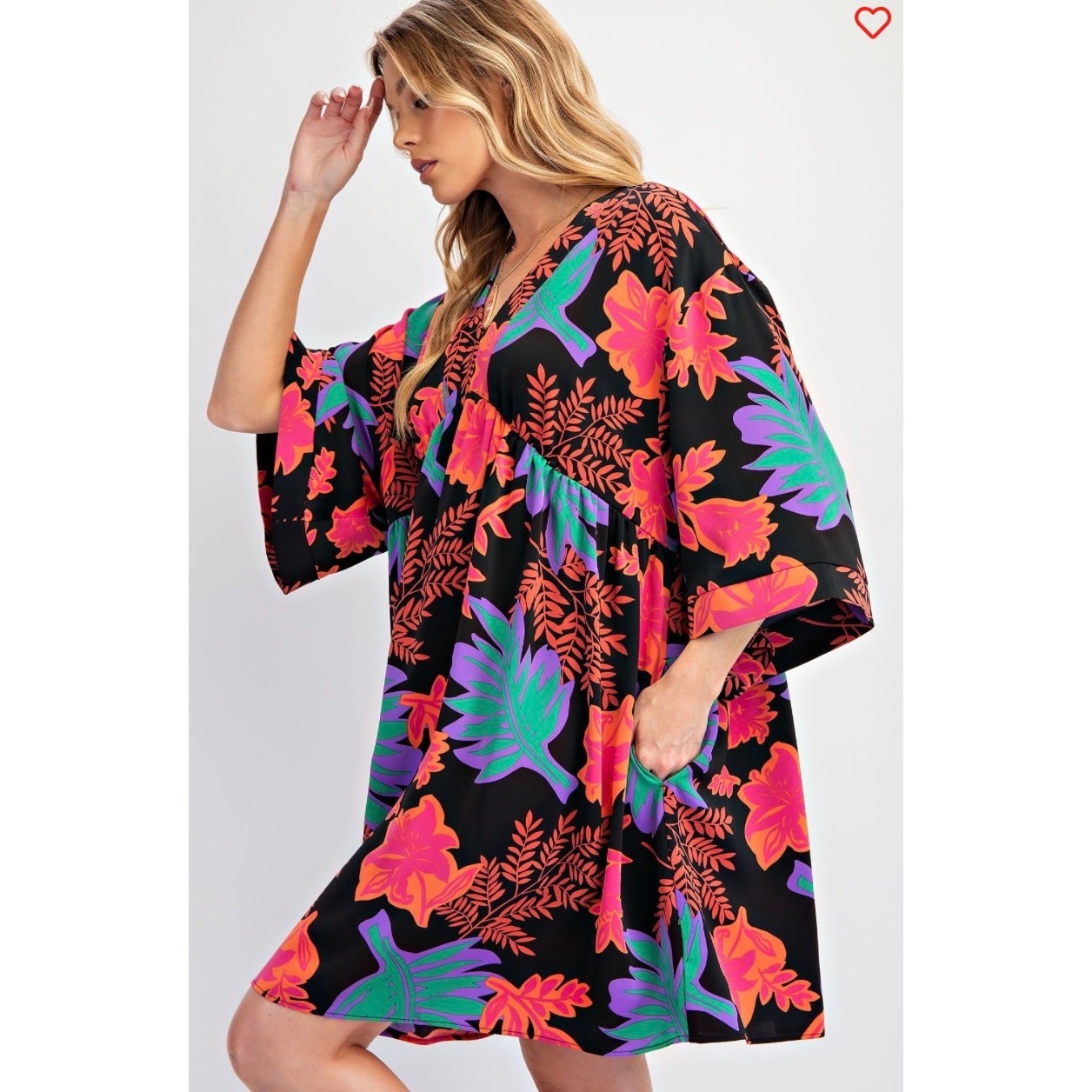 Easel - Printed Sophia Twill Woven Dress - Small - Image 5