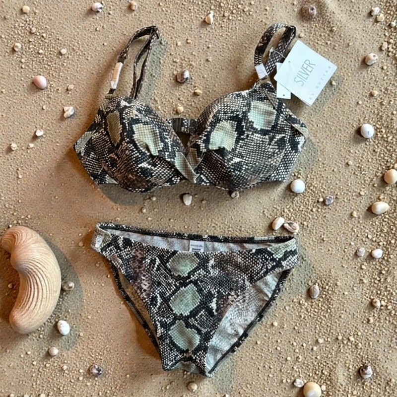 Gottek - Snake Skin 2-Piece Bikini Set - Size 10