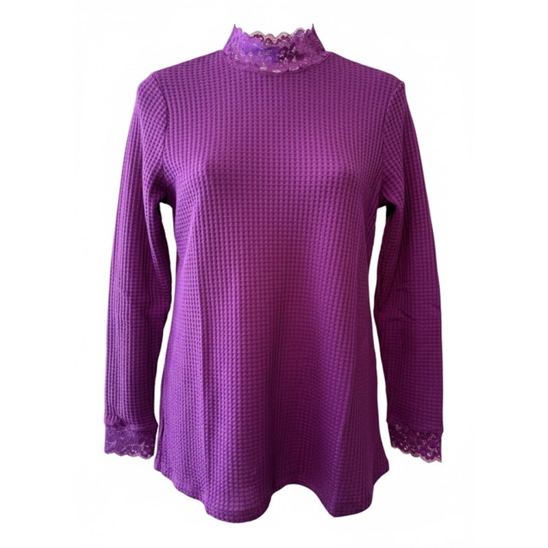 Logo by Lori Goldstein - Lace Mock Waffle-Weave Tunic - XS - Image 5