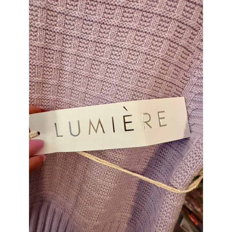Lumiere - Ribbed Knit Sleeveless Cutout Lilac Mini Dress - Large - Image 6