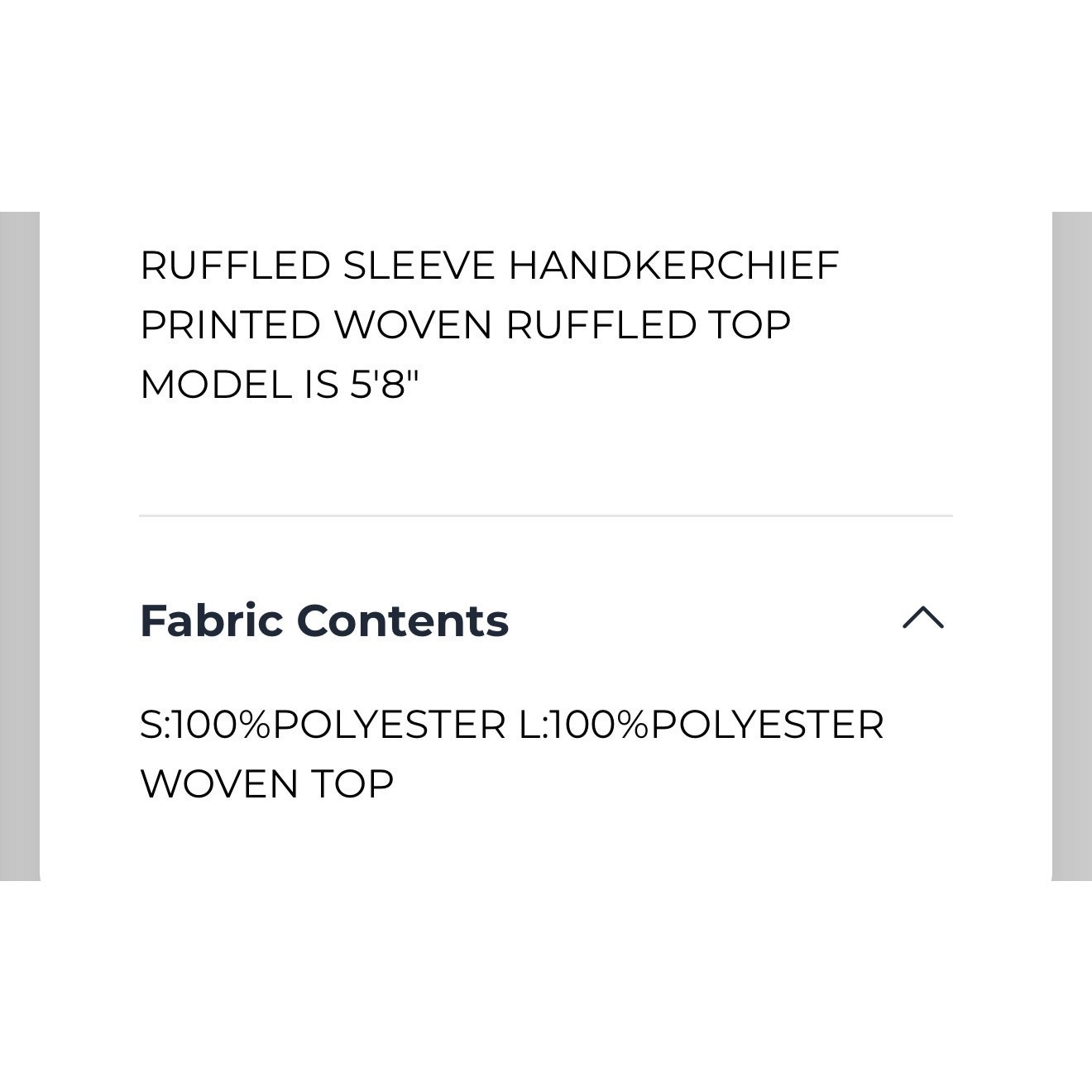 She + Sky - Ruffled Sleeve Handkerchief Printed Top - Small - Image 6