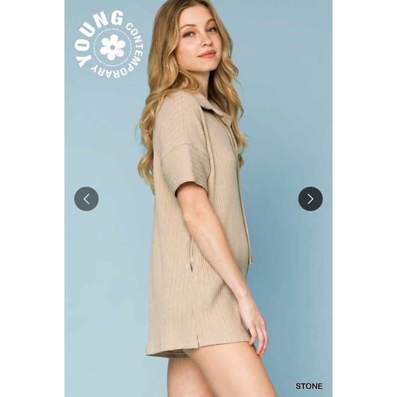 UMGEE - Rib Knit Collar Romper - Small - Image 3