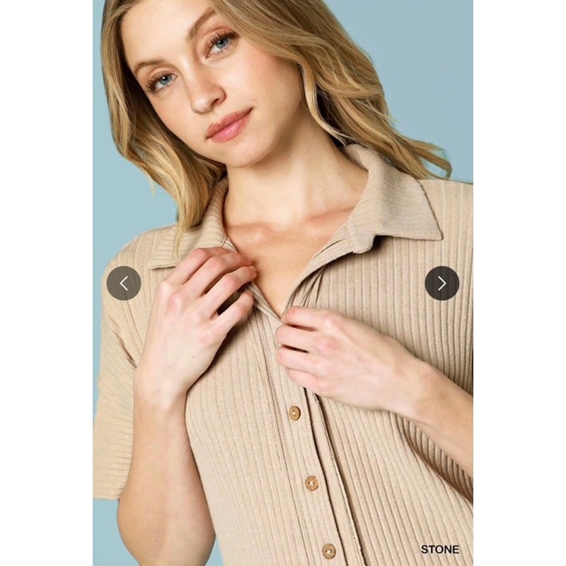 UMGEE - Rib Knit Collar Romper - Small - Image 4