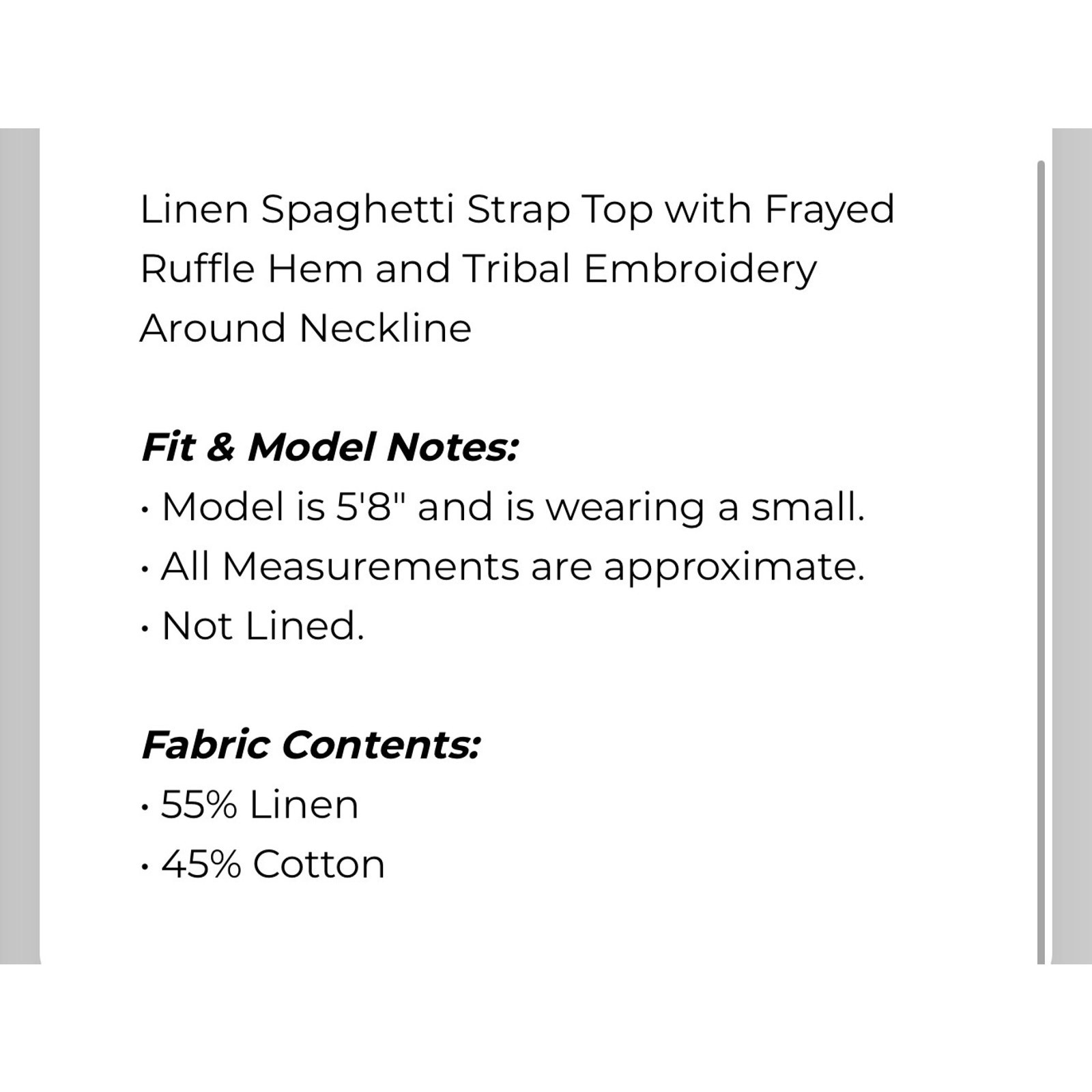 Umgee - Linen Tribal Embroidered Frayed Hem Top - LARGE - Image 7