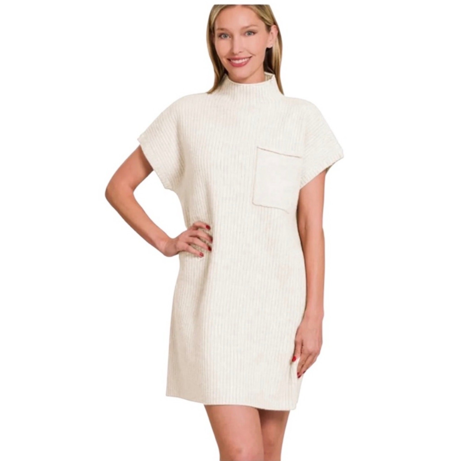 Zenana - Mock Sweater Dress - Medium - Image 3