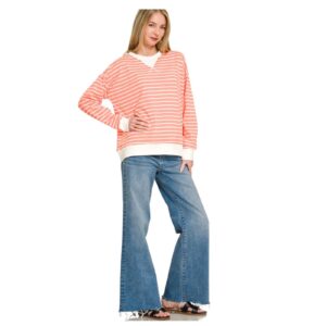 Zenana - Striped Pullover - Small