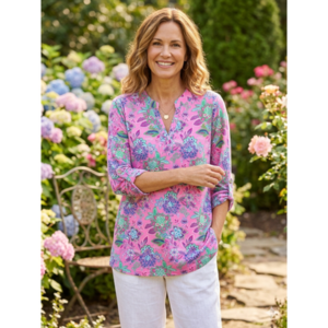 Dear Scarlett - 3/4 Tab Sleeve Lizzy Blouse - Medium