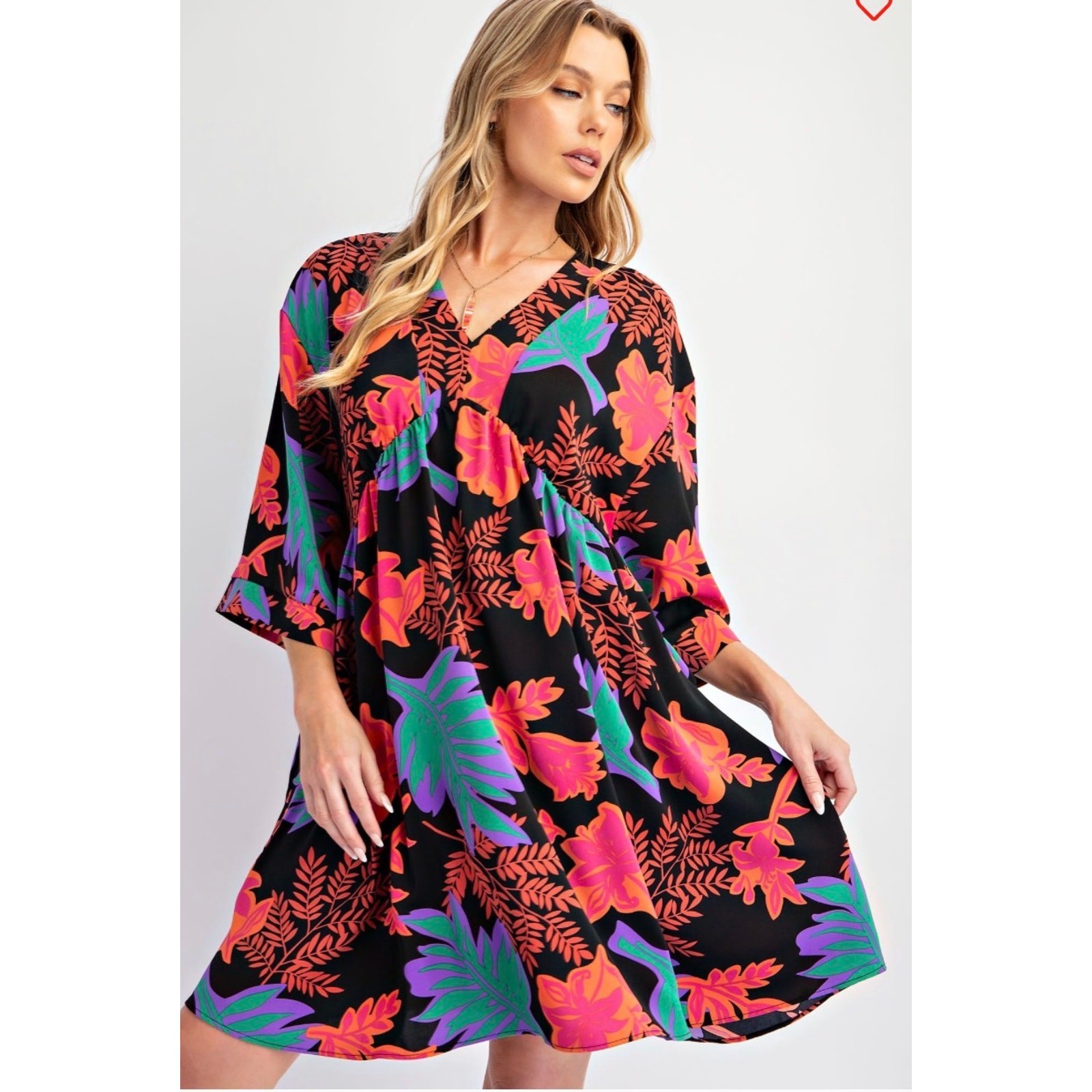Easel - Printed Sophia Twill Woven Dress - Medium - Image 3