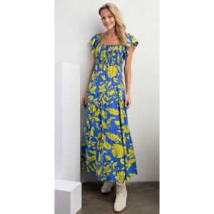 Easel - Short Sleeve Printed Woven Dress - Small