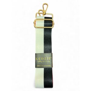 Kedzie Interchangeable Bag Strap - Black & White with Red Contrast
