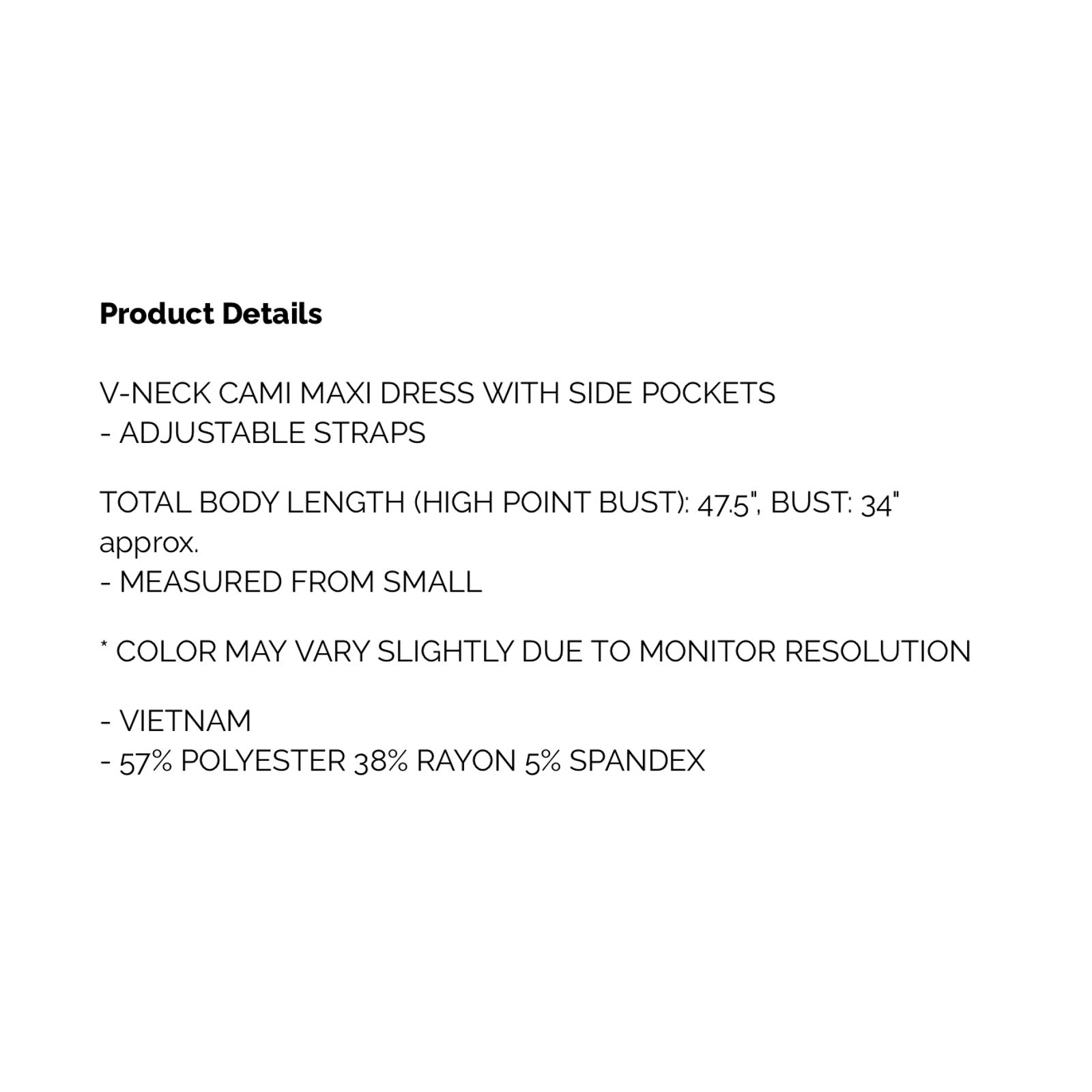 ZENANA - V Neck Cami Maxi Dress with Side Pockets - Large - Image 5