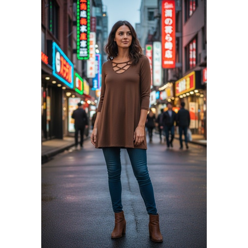 Zenana Premium - Swing Top with Pockets - Medium - Image 3