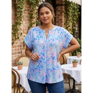Dear Scarlett - Lizzy Short Tab Sleeve Blouse - 2X
