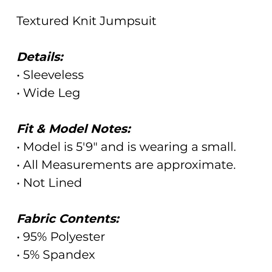 Umgee - Textured Knit Jumpsuit (Mint Blue) - Small - Image 5