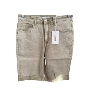 Zenana - Bermuda Jean Shorts Olive Green - Medium