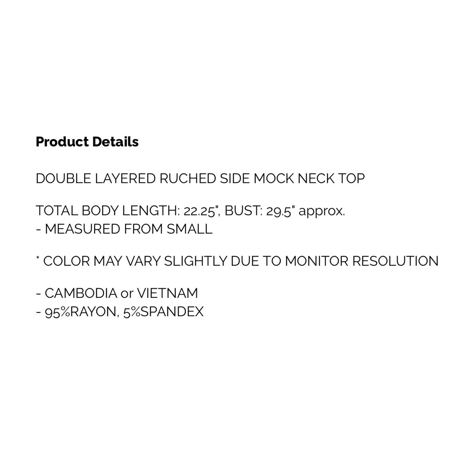 Zenana - Double Layered Ruched Side Mock Neck Top - Large - Image 5