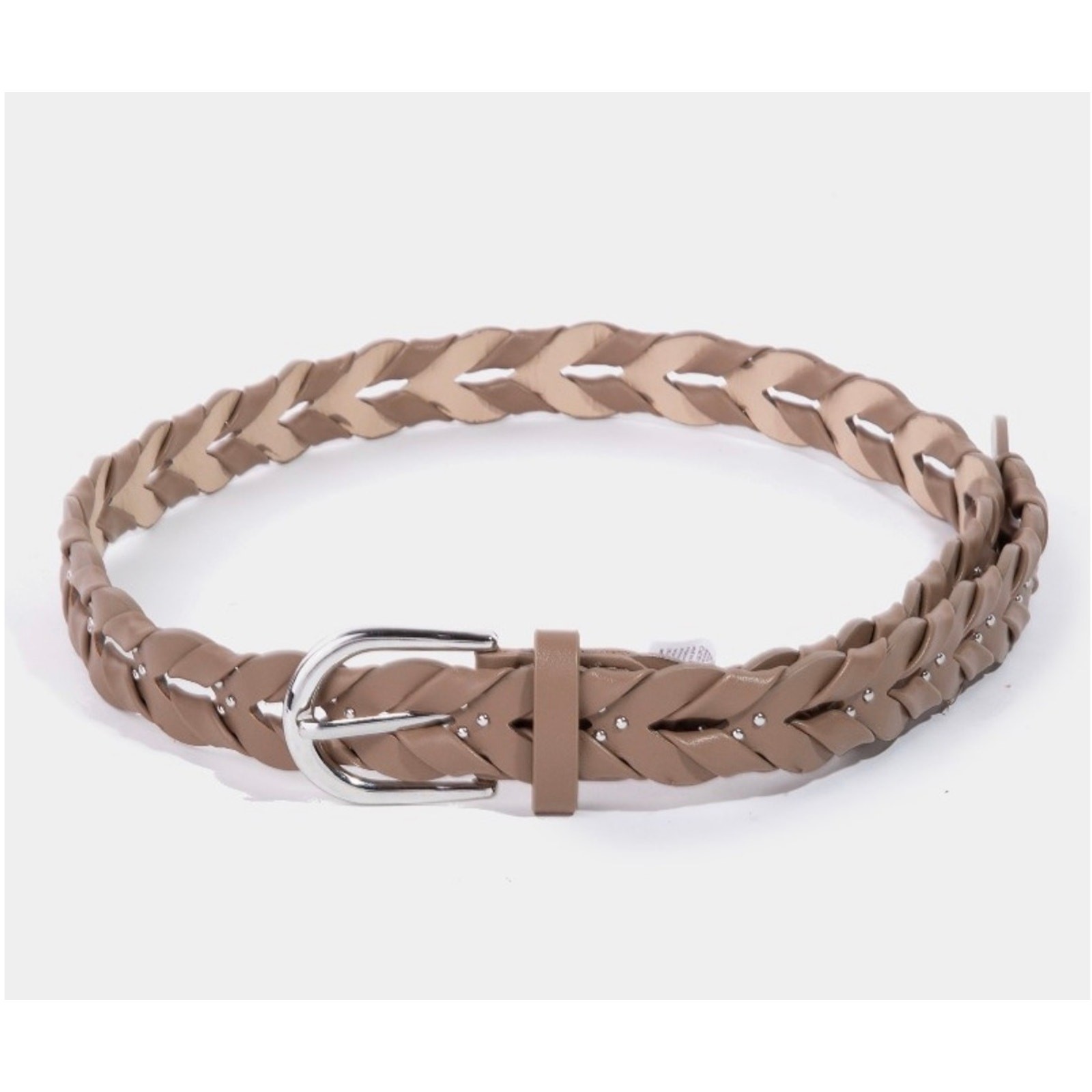 Black Pearl Chic Braided Vegan Leather Belt - 41" - Image 4