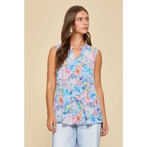 Dear Scarlett - Lizzy Floral Print Summer Tank Top - Large