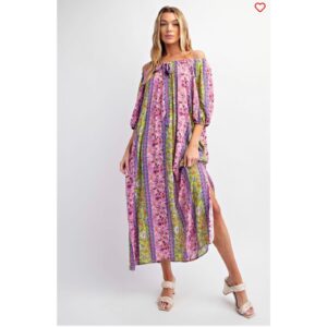Easel - Printed Gauze Midi Dress - Large