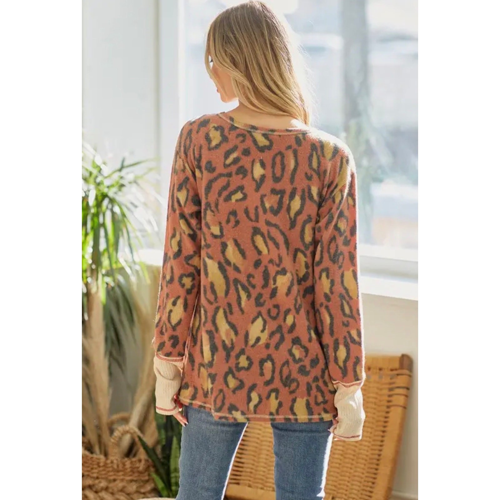 Lovely Melody - Leopard Print Long Sleeve Sweatshirt - Medium (NWOT) - Image 4