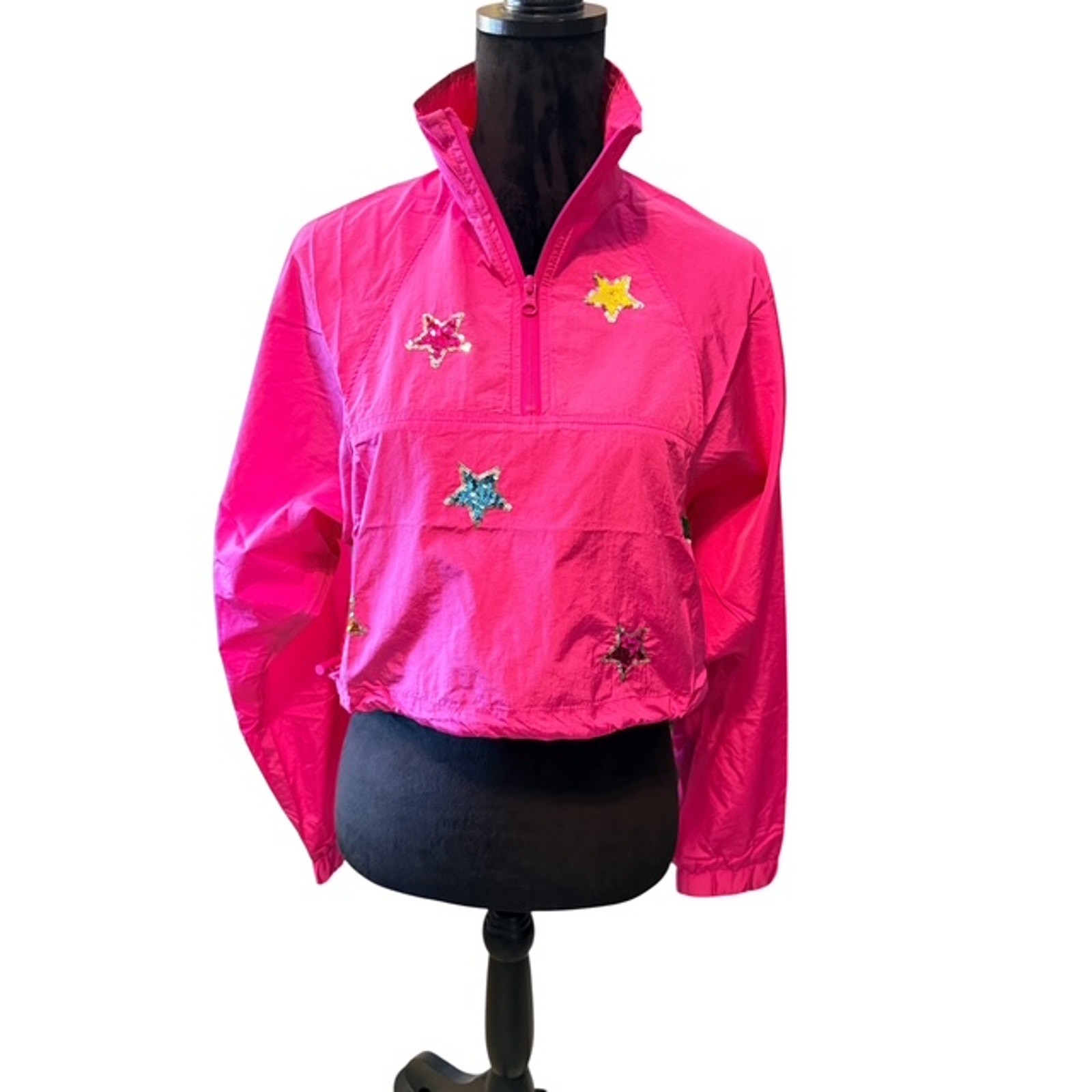 Peach Love - Pull Over Jacket with Sequin Stars - Large - Image 4