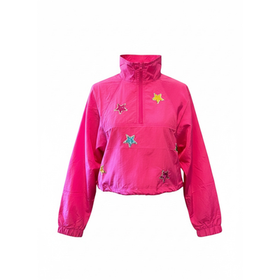 Peach Love - Pull Over Jacket with Sequin Stars - Large - Image 5