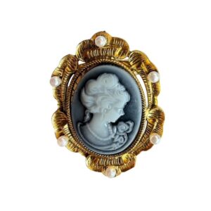 Stormy Weather Cameo Brooch