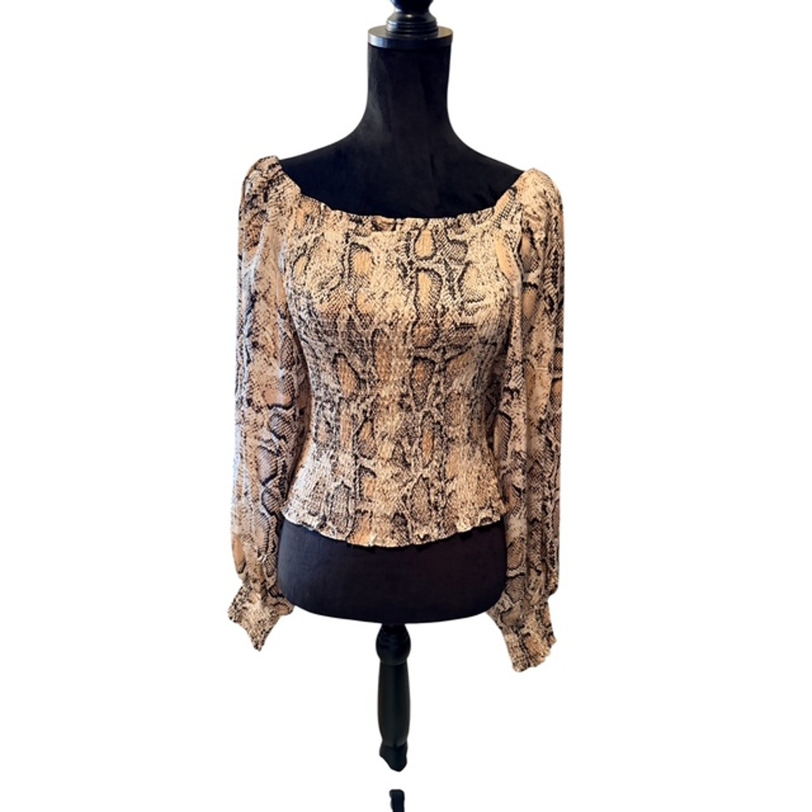 Strut & Bolt - Smock Snakeskin Blouse - Large - Image 3