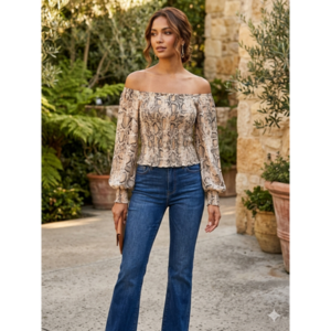 Strut & Bolt - Smock Snakeskin Blouse - Large