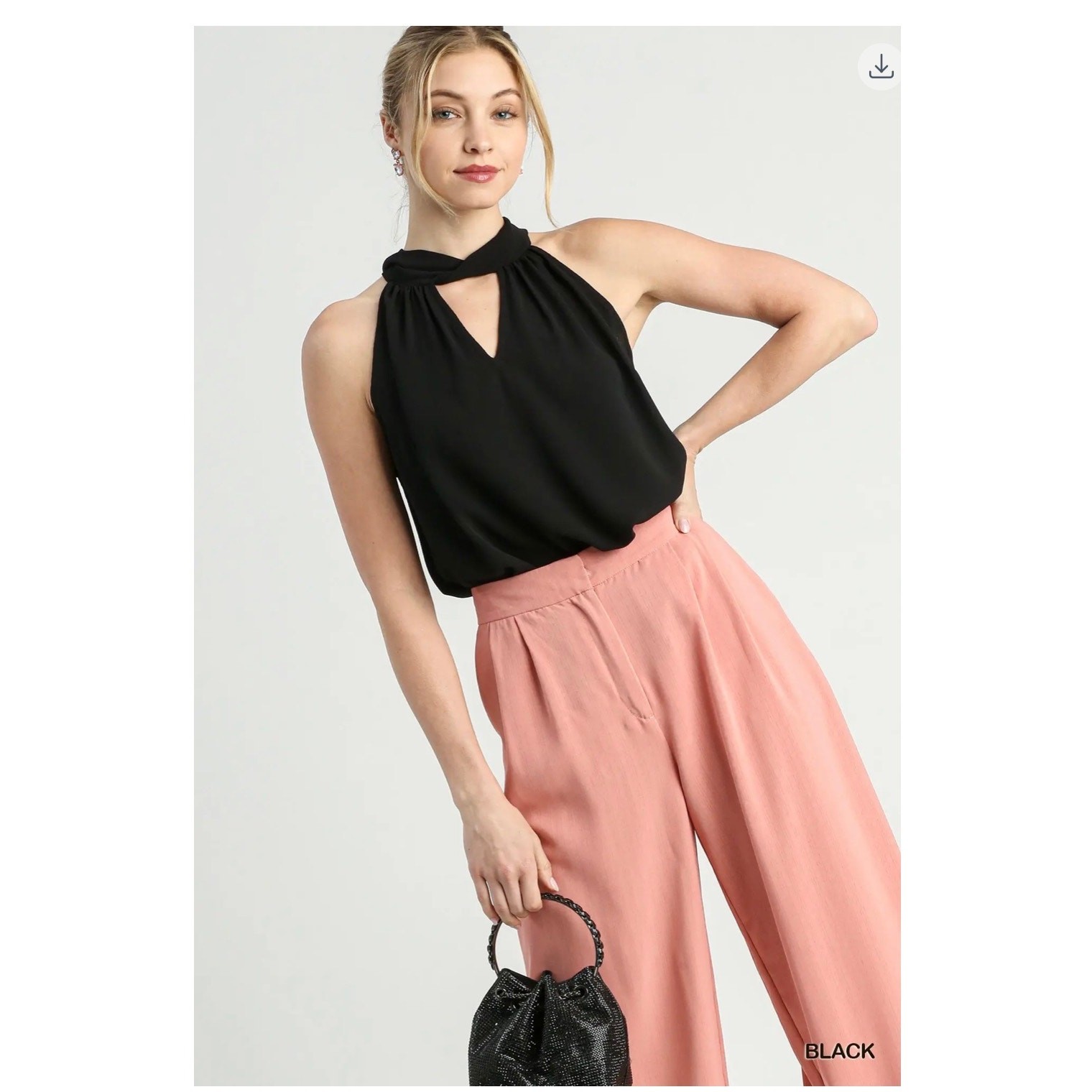 Umgee - Halter Tie Neck Layering Back Tie Top - Small - Image 5