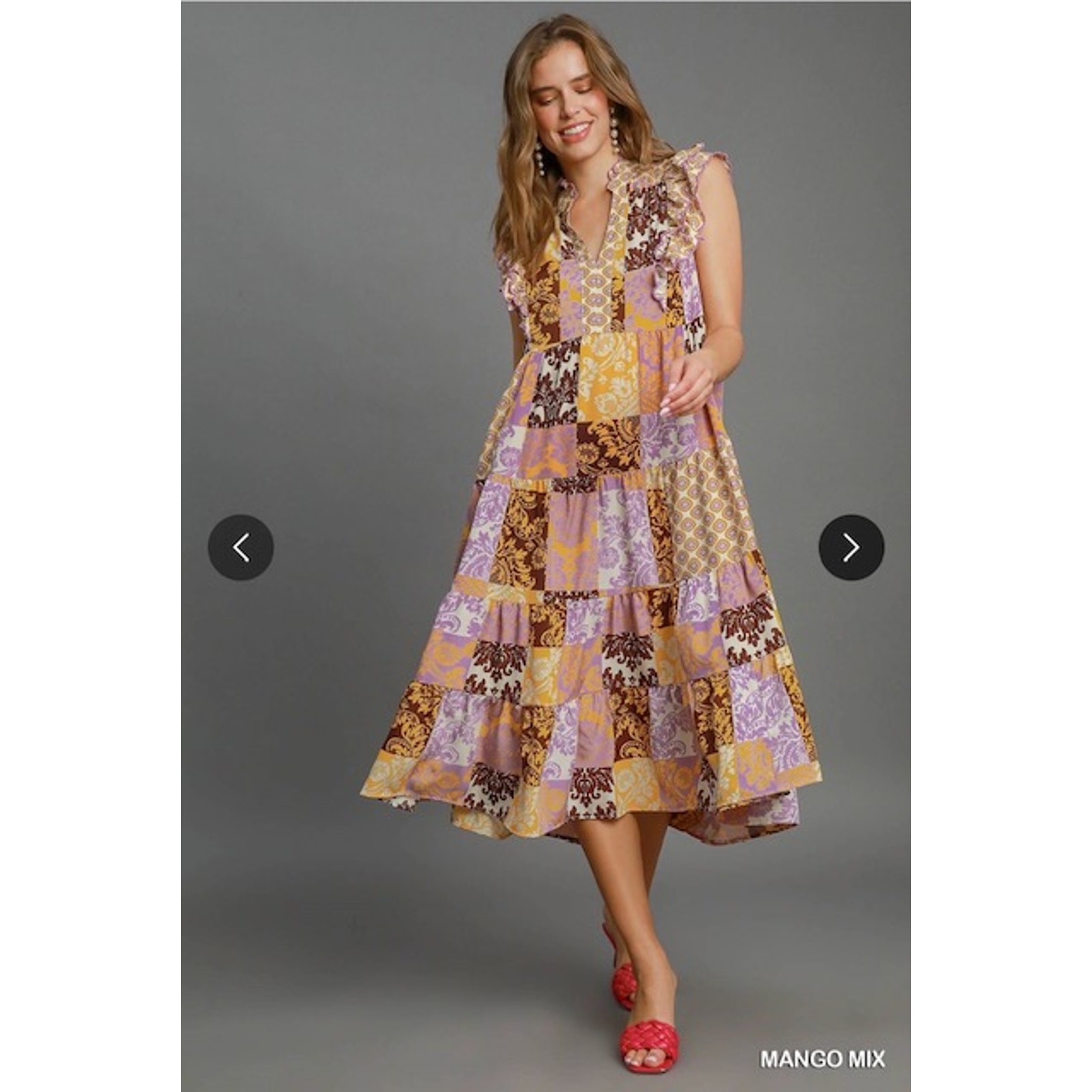 Umgee - Scraf Print Mini Dress - Large - Image 3