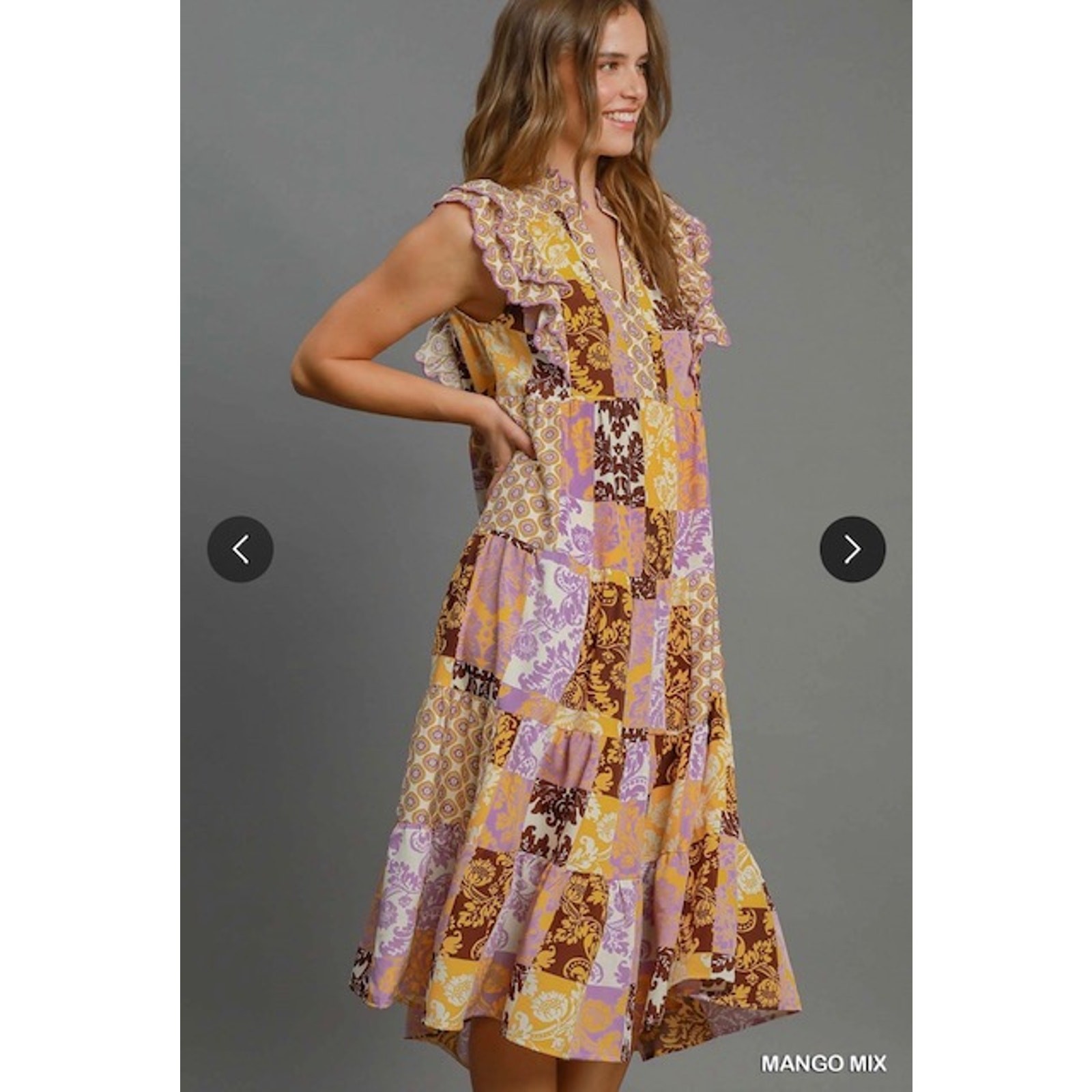 Umgee - Scraf Print Mini Dress - Large - Image 4