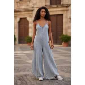 Zenana - LYOCELL ACID-WASHED JUMPER - Indigo - Large