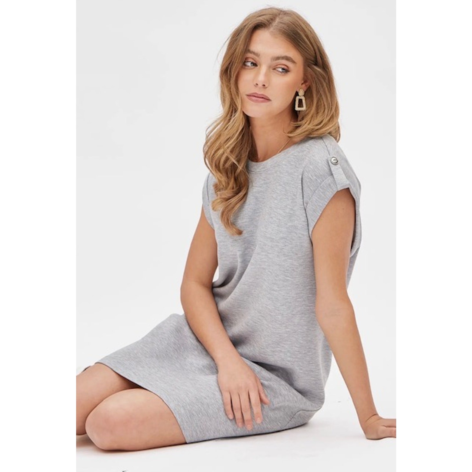 Dear Scarlett - Cap Sleeve Scuba A-Line Dress - Medium