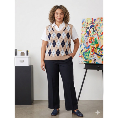 Haute Monde - Argyle Sweater Vest - 2X - Image 3