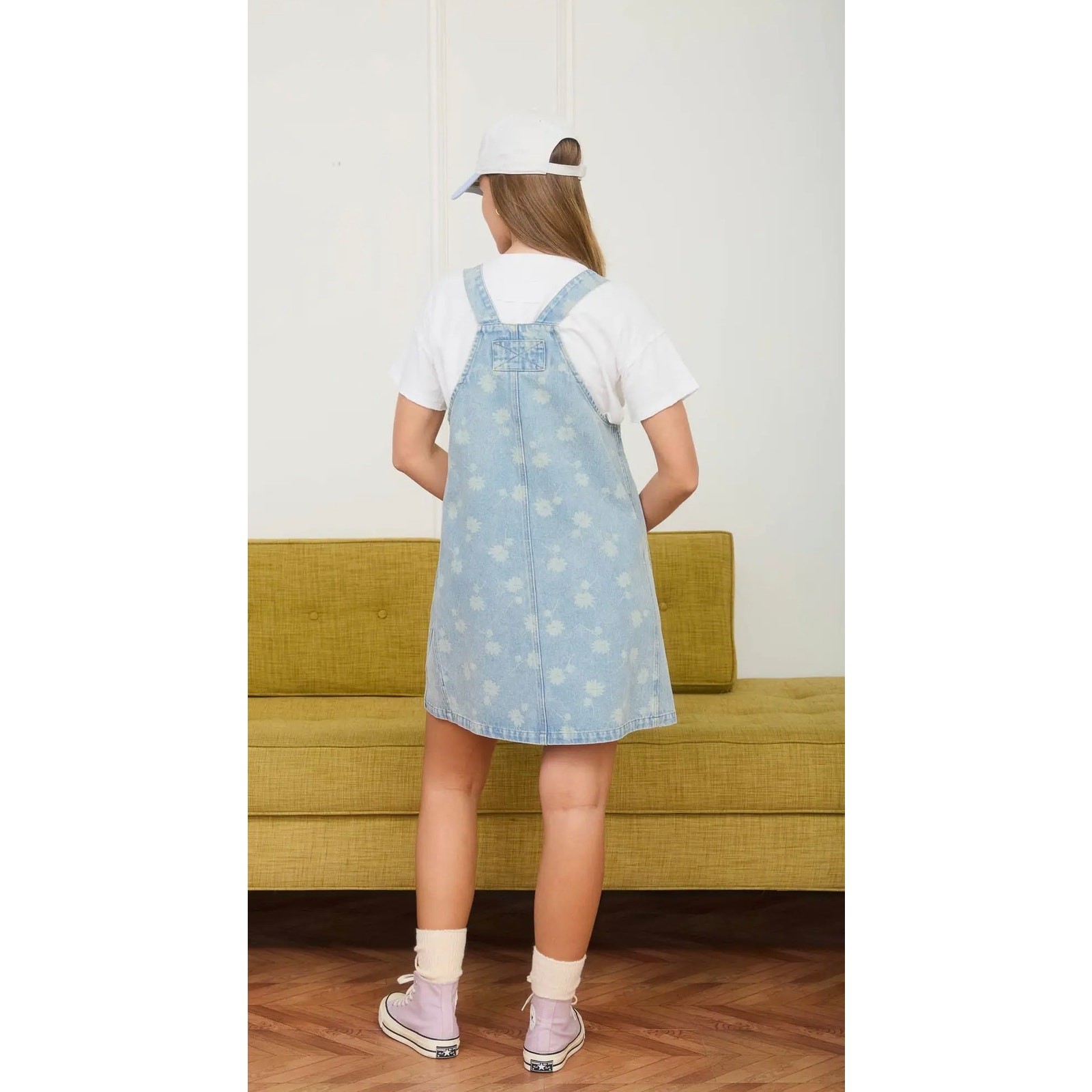 J.O.A. Los Angeles - Dandelion Washed Denim Overall Mini Dress - Medium - Image 6
