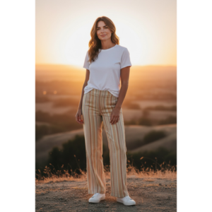 Polagram - Wide Leg Striped Pants - Medium