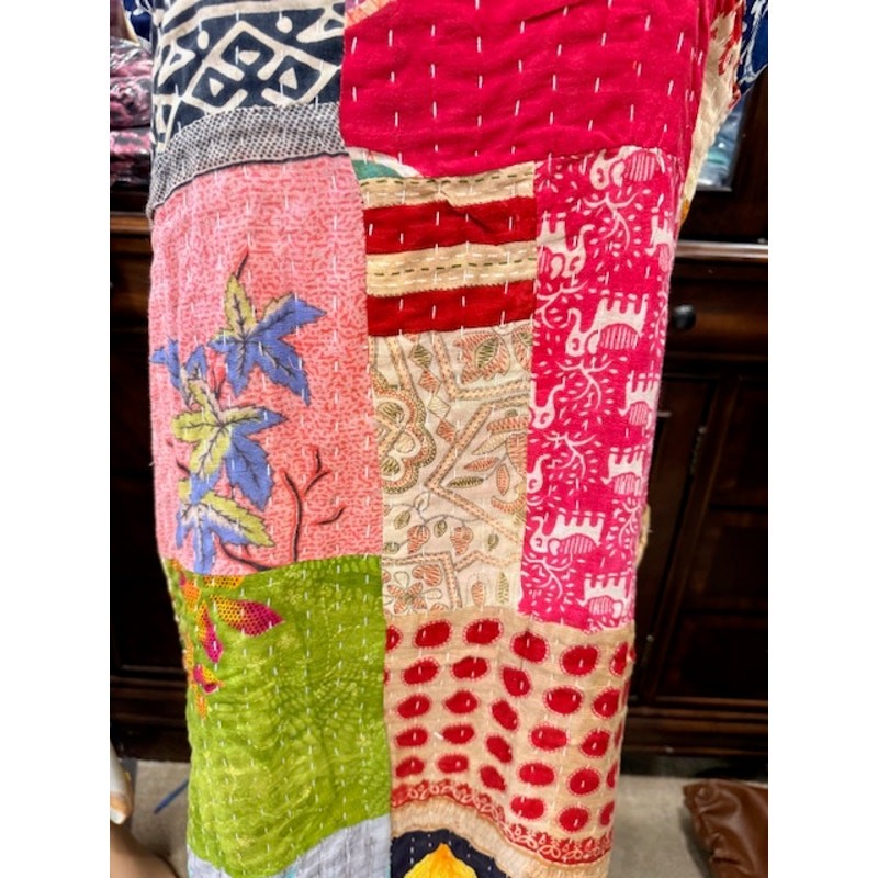 Sevya - Reversible Kantha Cotton Patchwork Dress - One Size - Image 9