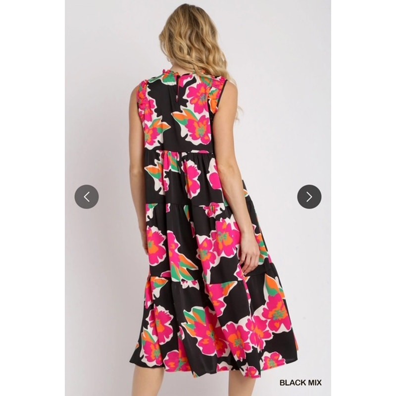 UMGEE - Sleeveless Tiered Maxi Floral Print Dress - Small - Image 4