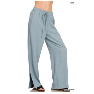 Zenana - Linen Drawstring Pants - XLarge