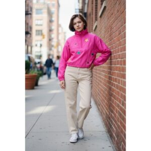Peach Love - Pull Over Jacket with Sequin Stars - Small